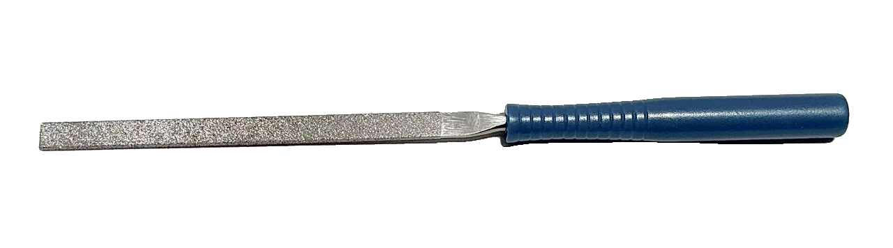 Lima diamantada plana con mango azul
