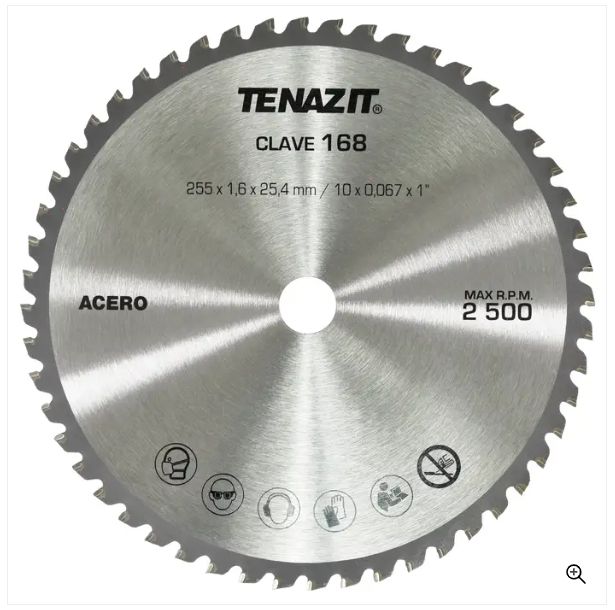 Clave 168 — 255 x 1.6 x 25.4 ACERO 52T TCG #