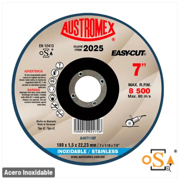 Clave 2025 — 180 x 1.5 x 22.23 A46T11BF #