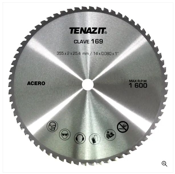 Clave 169 — 355 x 2 x 25.4 ACERO 66T TCG #