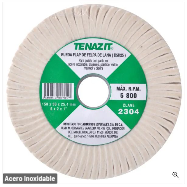 Clave 2304 — 150X50X25.4 RUEDA FLAP FELPA D5H25 #
