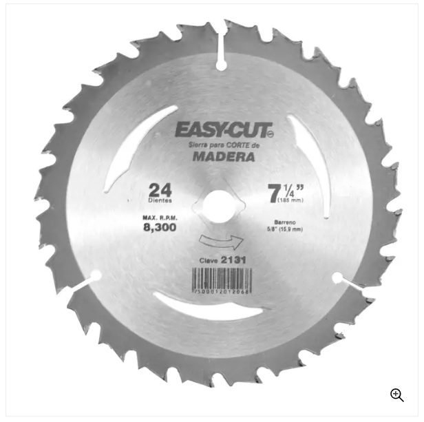 Clave 2131 — 185x2.2x15.9-DM 24 DIENTES MADERA EC #