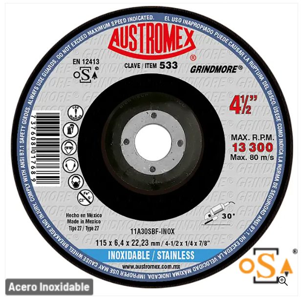 Clave 533 — 115x6.4x22.23 11A30SBF-INOX