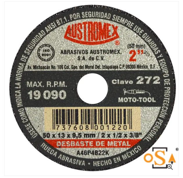Clave 272 — 50X13X9.53 A46P4B22K
