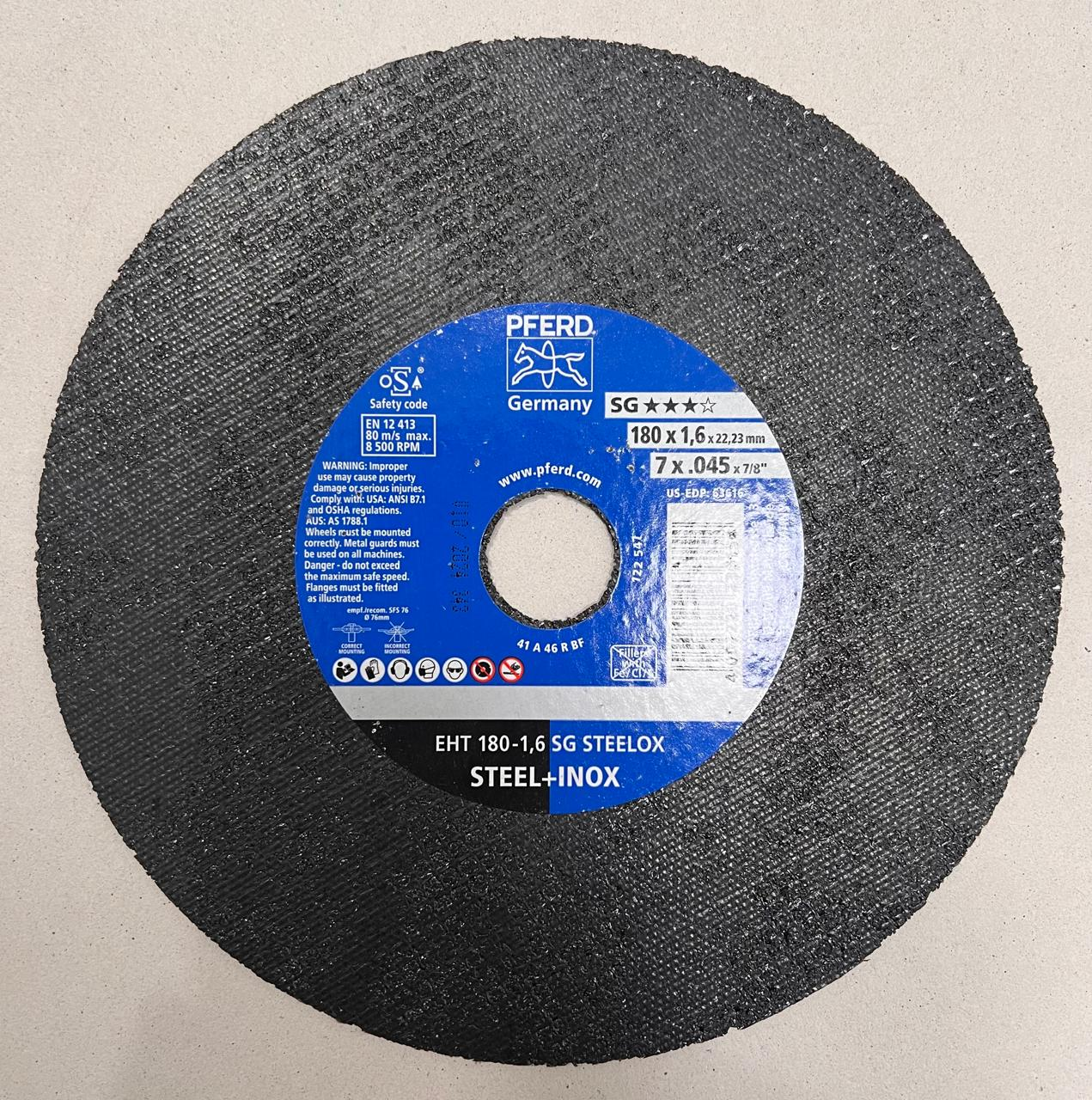 PFERD EHT 180-1,6 SG STEELOX — 7" x .045" x 7/8"