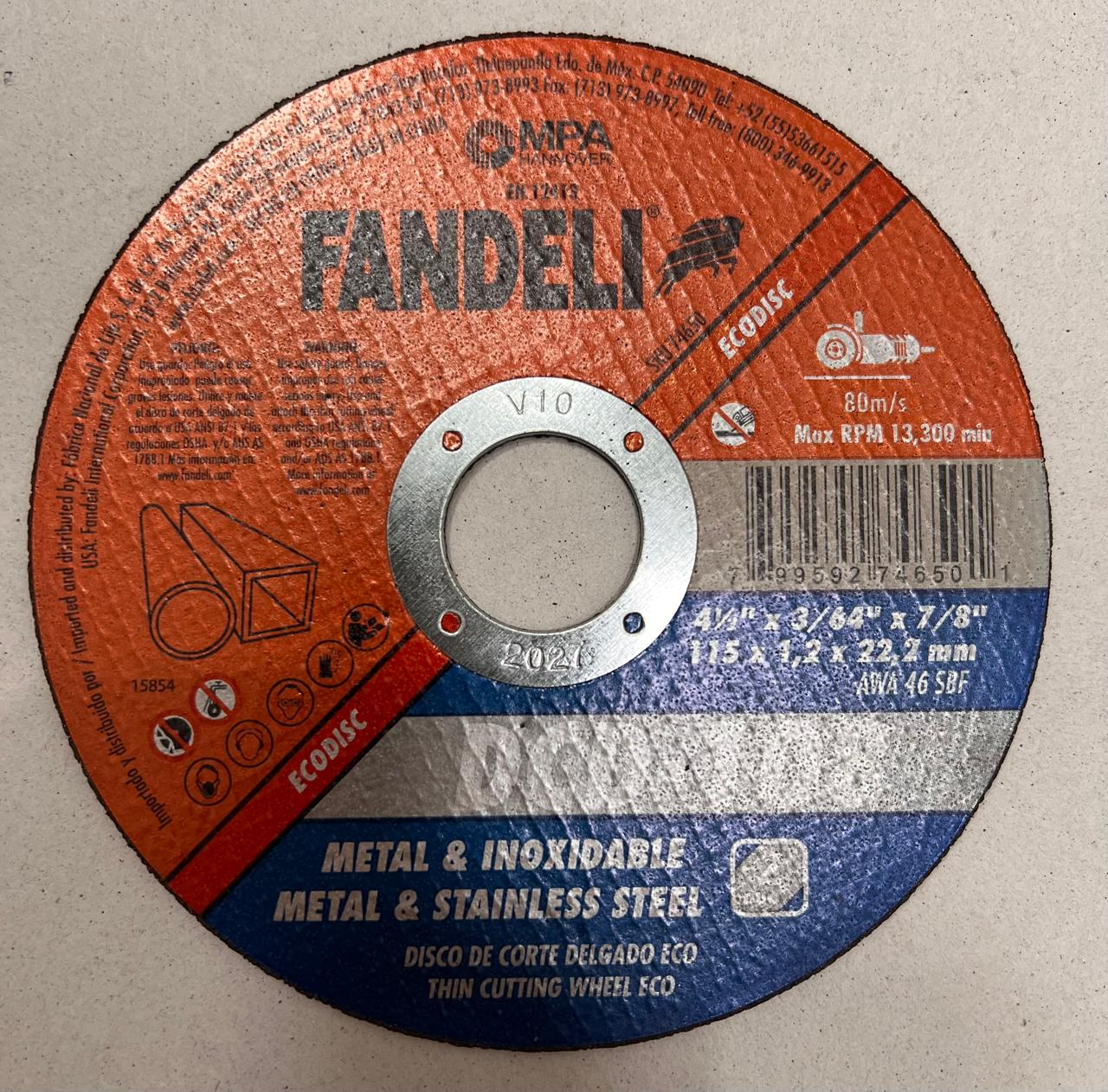 Fandeli Ecodisc — 4½" x 3/64" x 7/8"