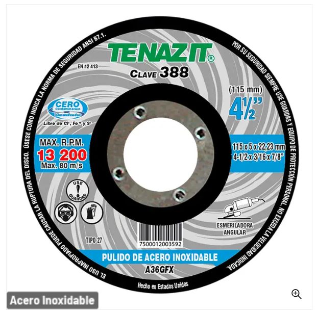 Clave 388 — 115x5x22.2 A36GFX (Tenazit) #