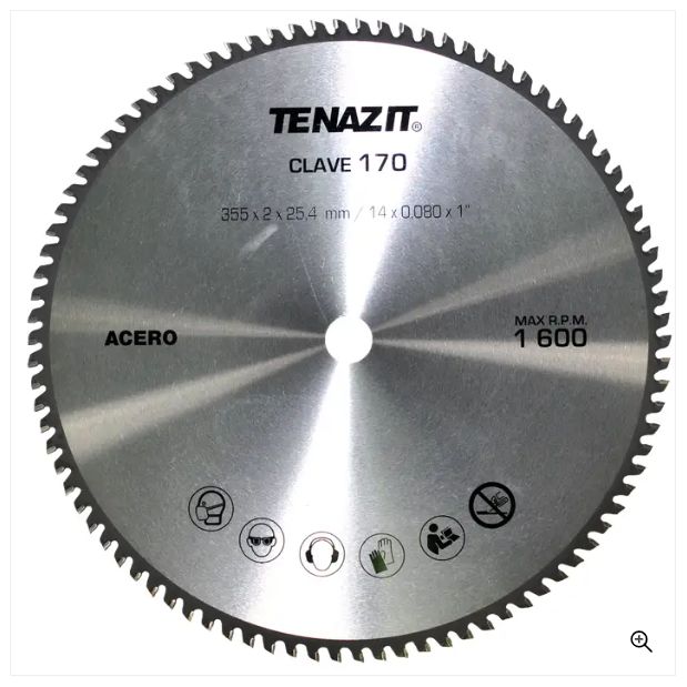 Clave 170 — 355 x 2.0 x 25.4 ACERO 90T TCG #