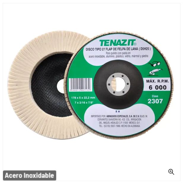 Clave 2307 — 178 X 5 X 22.2 DISCO FLAP FELPA D5H25 #