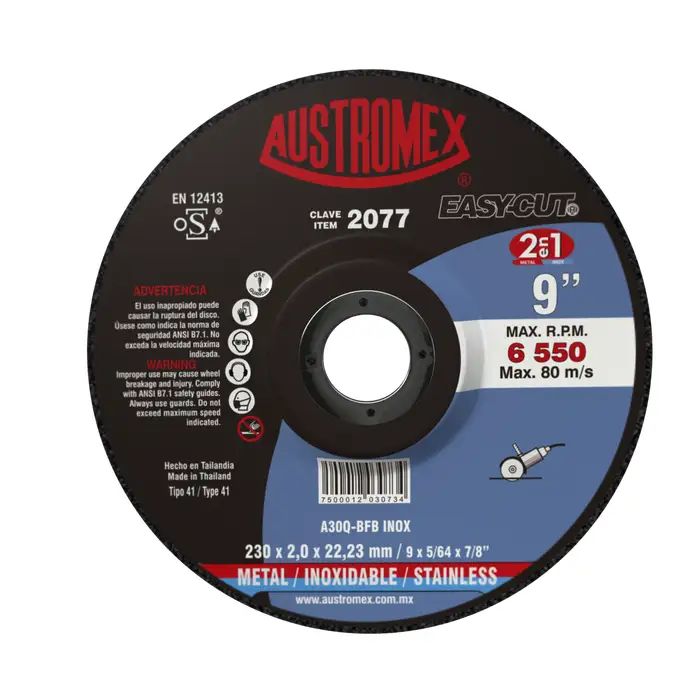 Clave 2077 — 230 x 2.0 x 22.23 A30Q-BFB INOX #