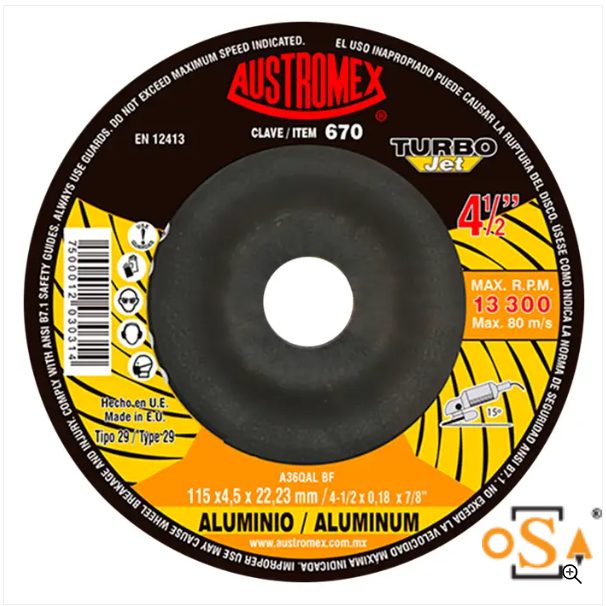Clave 670 — 115 x 4.5 x 22.23 A36QAL BF#