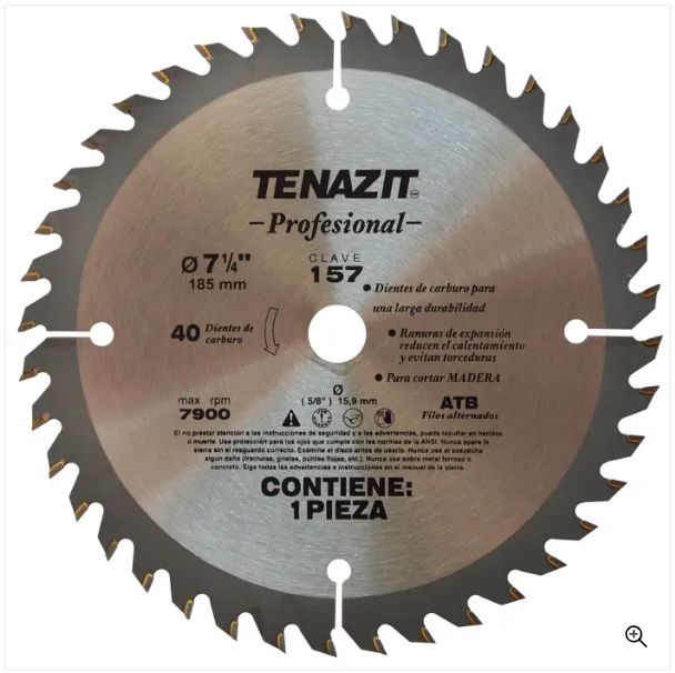 Clave 157 — 185x15.9 40 DIENTES ATB#
