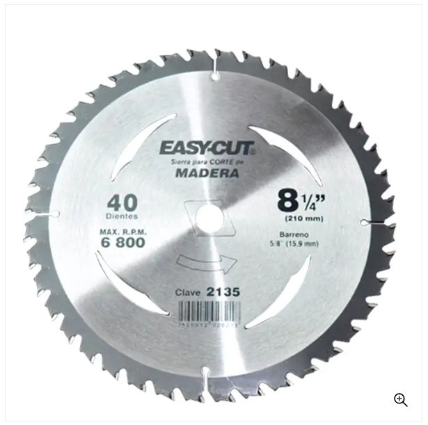 Clave 2135 — 210x2.2x15.9-DM 40 DIENTES MADERA EC #