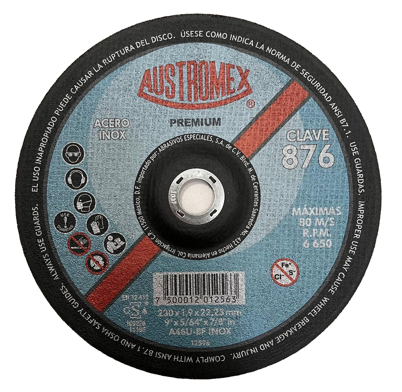 Austromex Premium Clave 876 — 9" x 1/8" x 7/8"