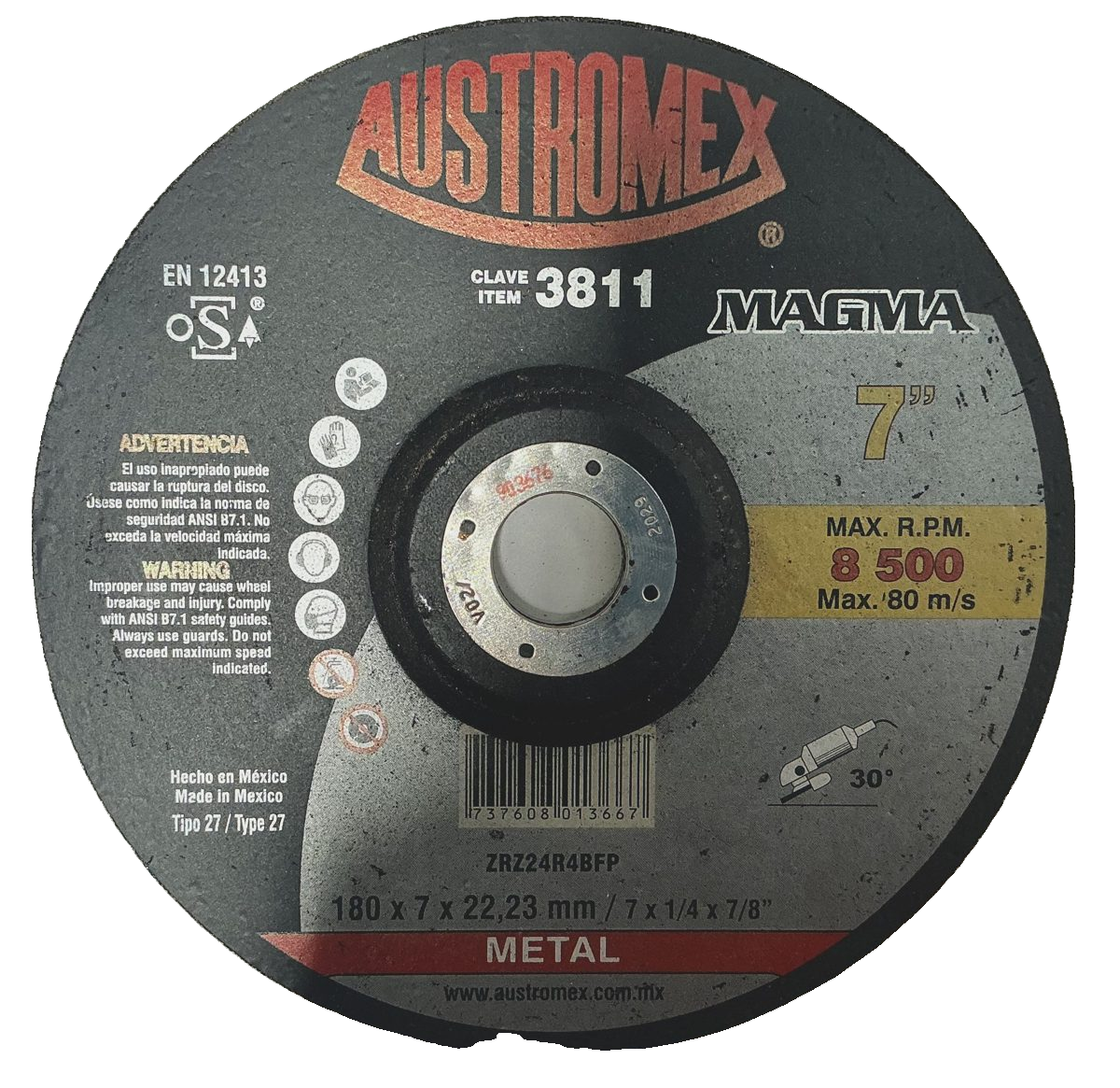 Austromex Magma Clave 3811 — 7" x 1/4" x 7/8"