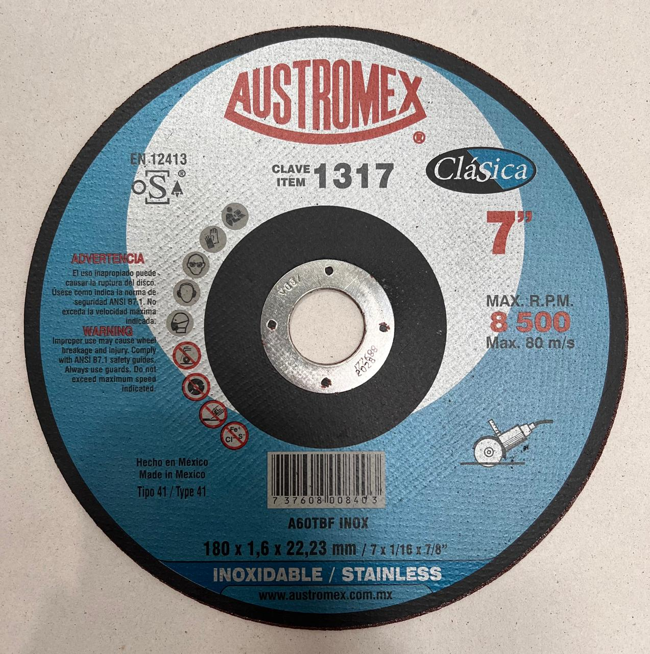 Austromex Clásica Clave 1317 — 7" x 1/16" x 7/8"