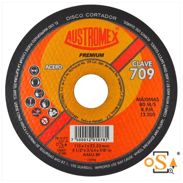Clave 709 — 115x1x22.2 A46U BF #