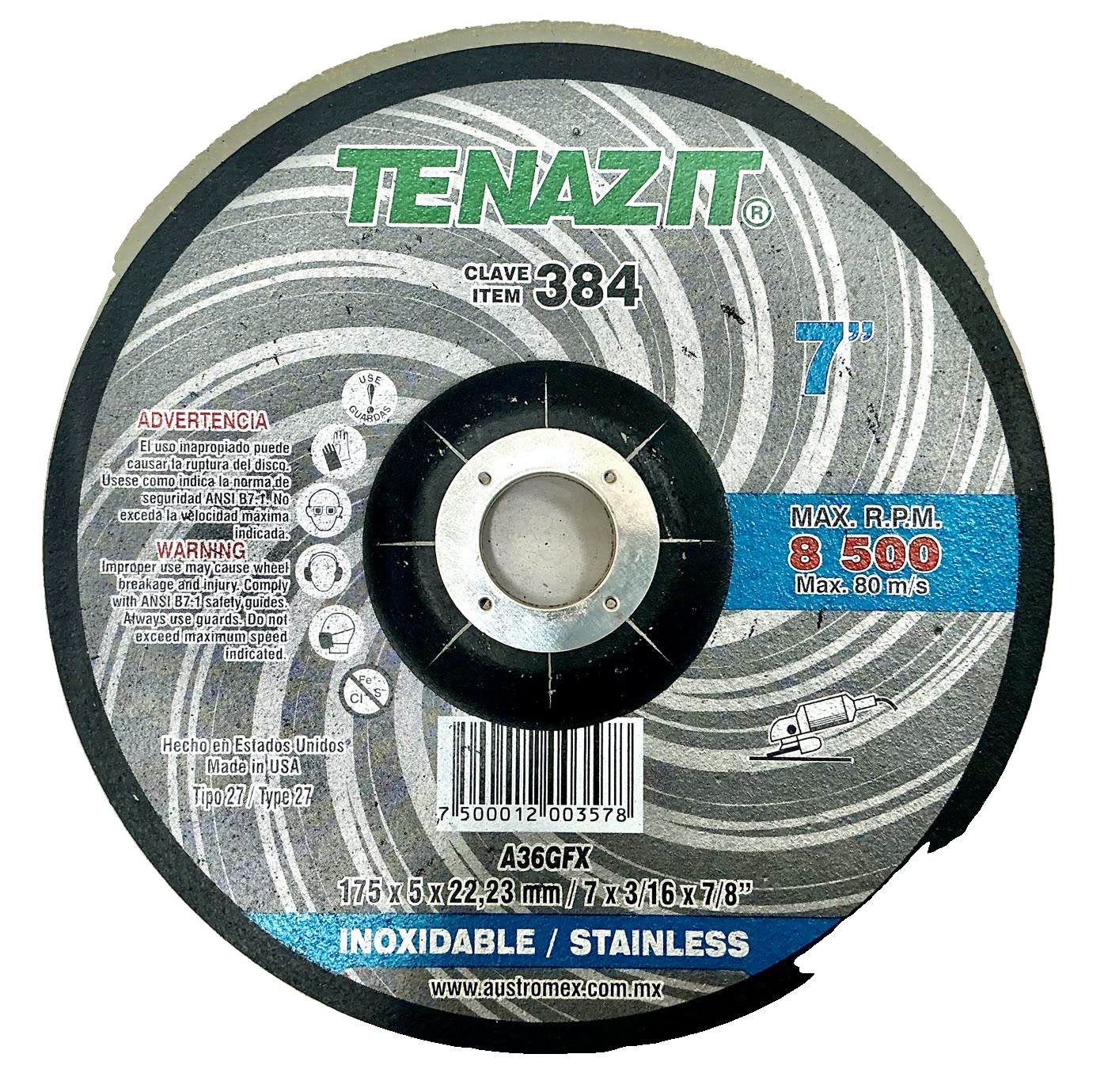 Tenazit Clave 384 — 7" x 3/16" x 7/8"