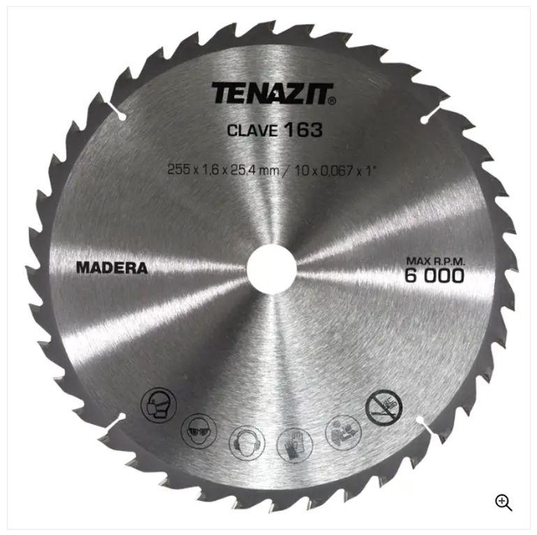 Clave 163 — 255 x 1.6 x 25.4 MADERA 40T ATB #