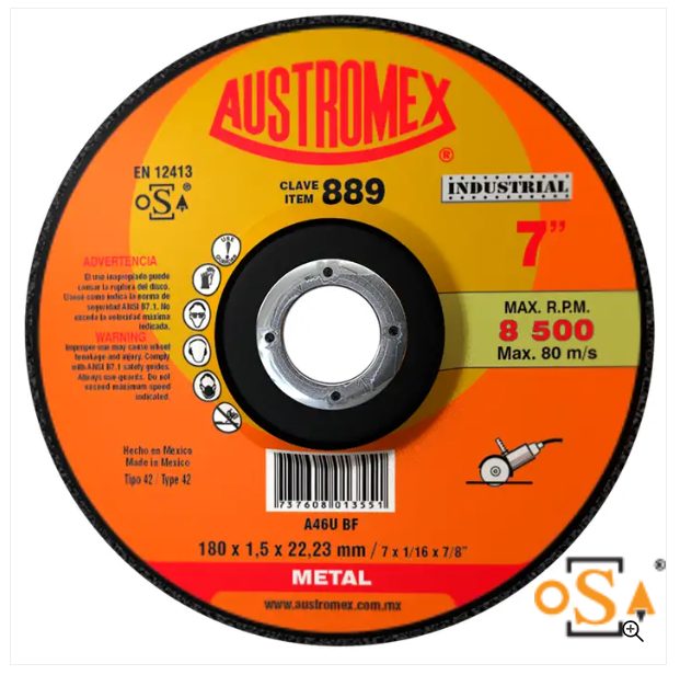 Clave 889 — 180X1.5X22.23 A46U BF