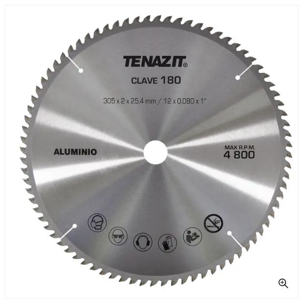 Clave 180 — 300x25.4 A 15.9 80 DIENTES TCG #