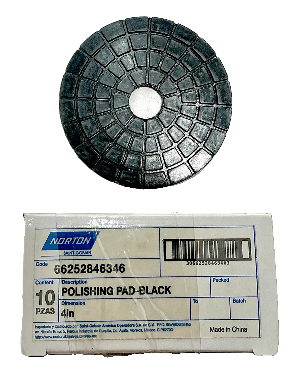 Norton Polishing Pad Black 4" — clave 66252846346
