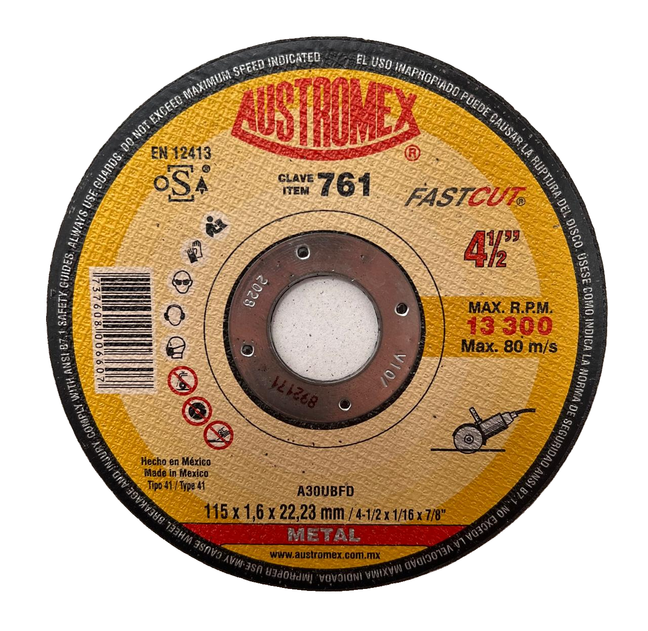 Austromex Fast Cut Clave 761 — 4½" x 1/16" x 7/8"