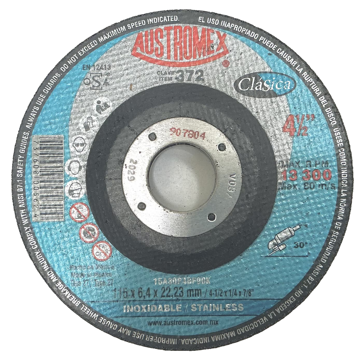 Austromex Clásica Clave 372 — 4½" x 1/4" x 7/8"