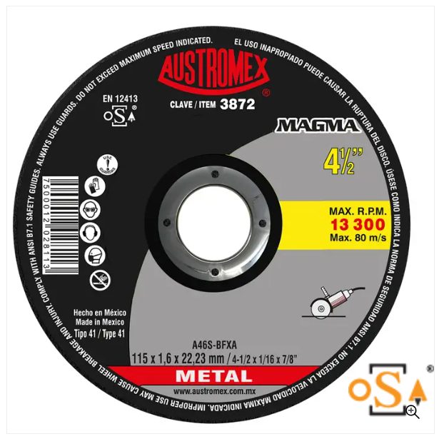 Clave 3872 — 115 x 1.6 x 22.23 A46S-BFXA #