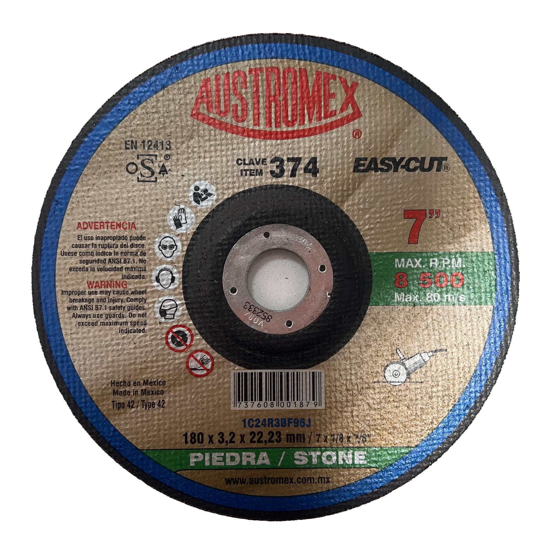 Austromex Easy-Cut Clave 374 — 7" x 1/8" x 7/8"
