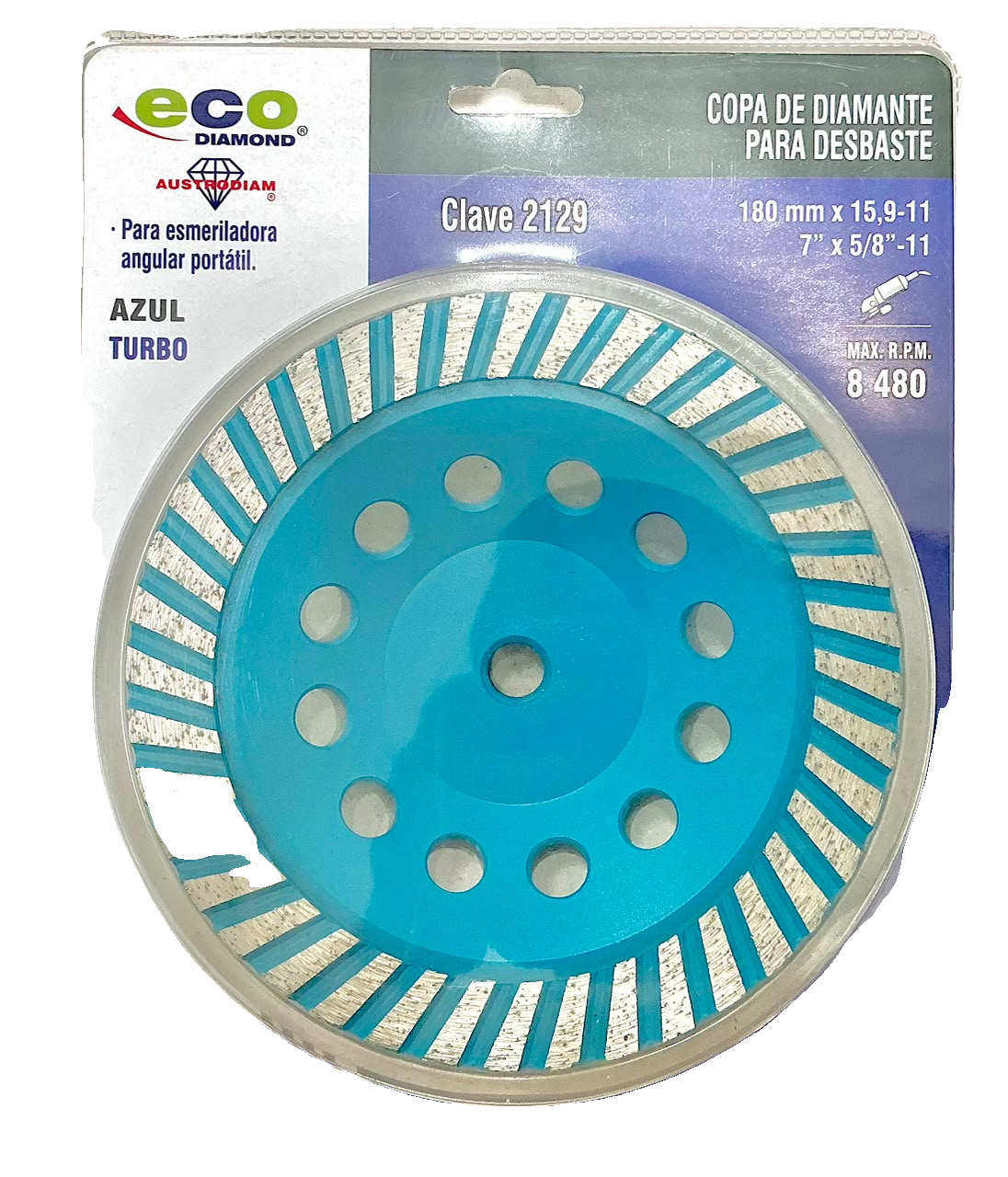 Eco Diamond Copa de diamante Azul Turbo 7" — clave 2129