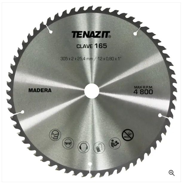 Clave 165 — 305 x 2 x 25.4 MADERA 60T ATB #