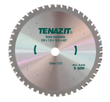 Clave 2137 — 180x1.8x15.9-DM 48T ACERO INOXIDABLE #