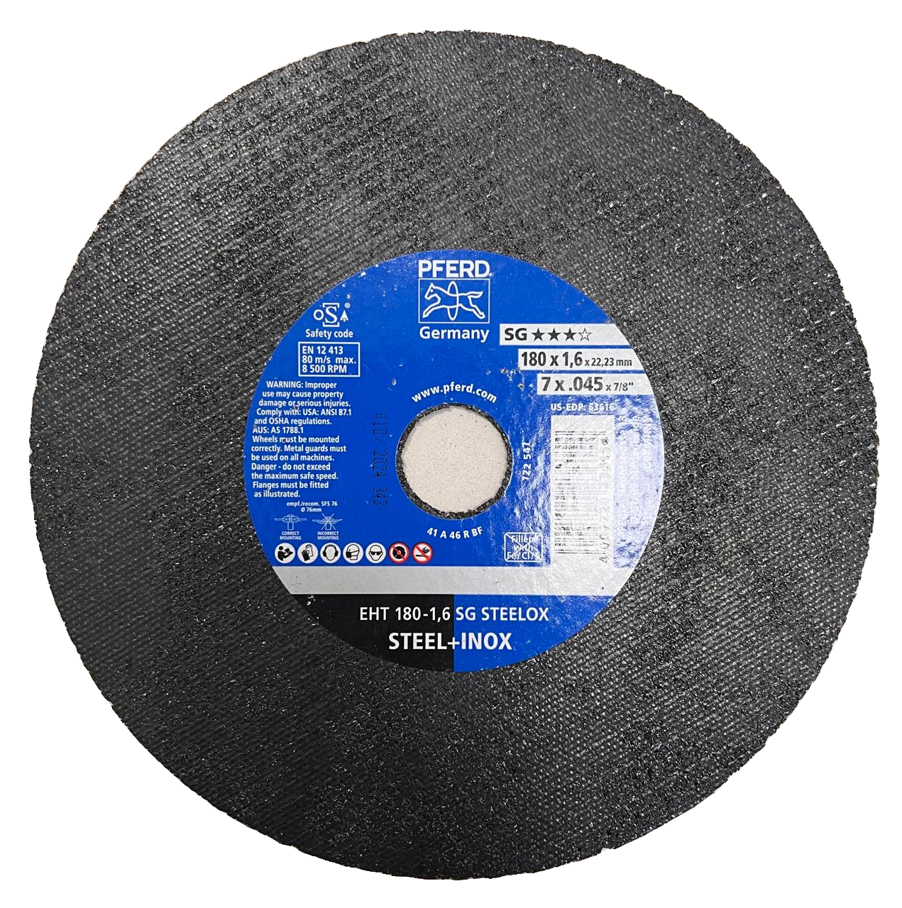 PFERD EHT 180-1,6 SG STEELOX — 7" x .045" x 7/8"