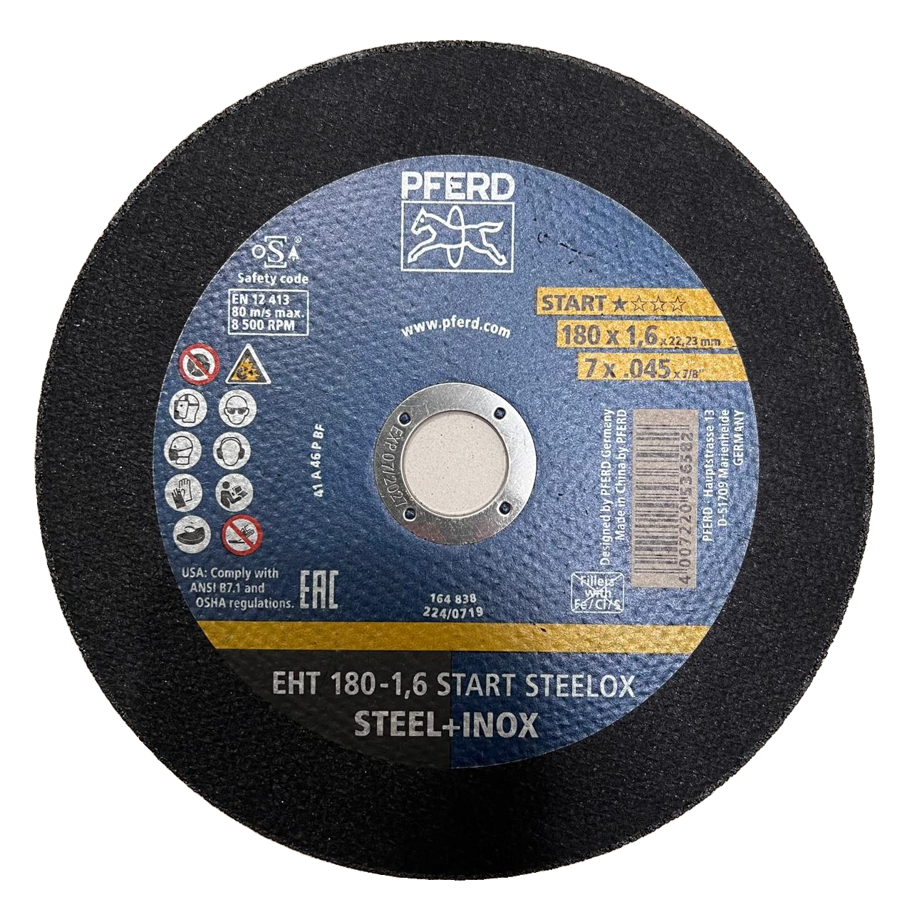 PFERD EHT 180-1,6 START STEELOX — 7" x .045" x 7/8"