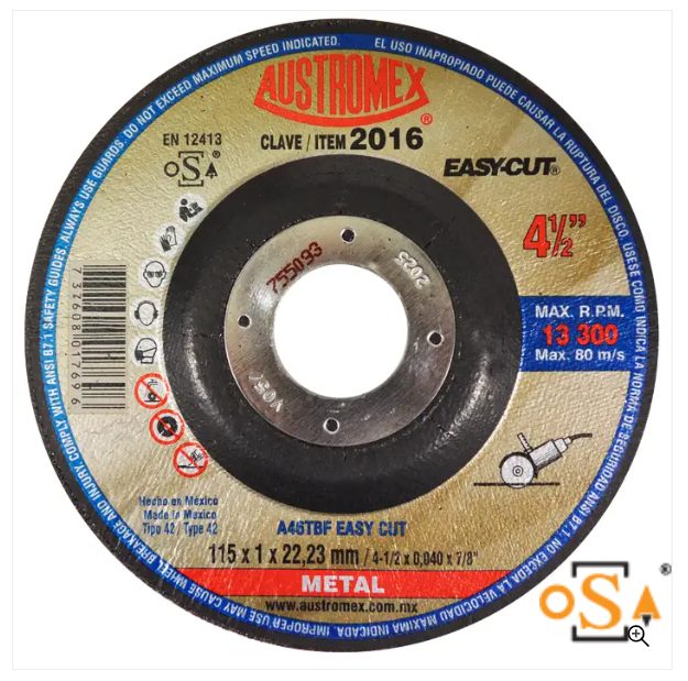 Clave 2016 — 115 x 1 x 22.23 A46TBF EASY CUT