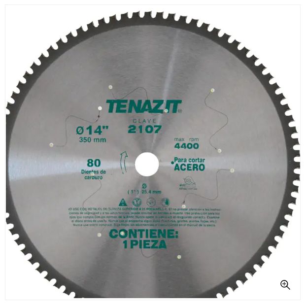 Clave 2107 — 350x2.2X25.4 80 DIENTES P/ACERO #