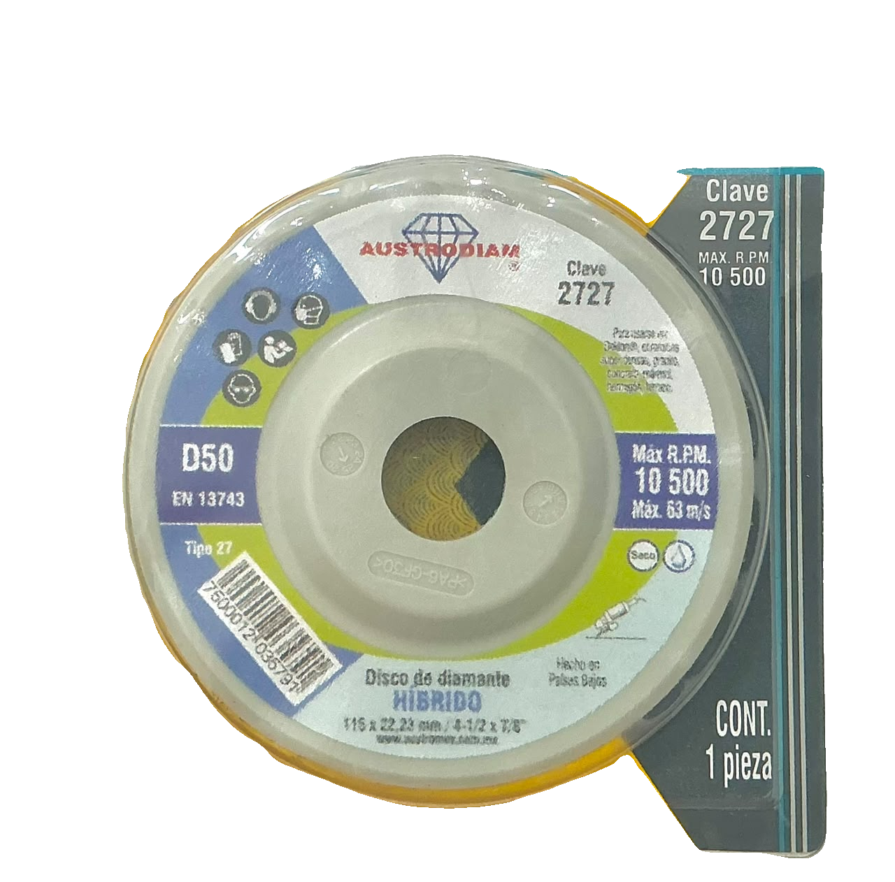 Austrodiam Disco laminado de diamante Premium D50 4-1/2" — clave 2727