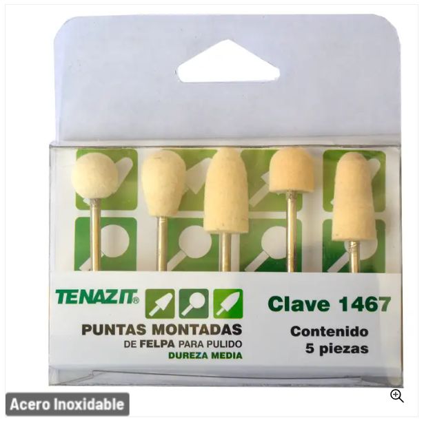 Clave 1467 — KIT DE 5 PM DE FELPA DUREZA MEDIA#