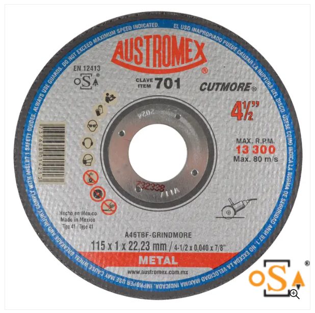 Clave 701 — 115X1X22.23 A46TBF-GRINDMORE